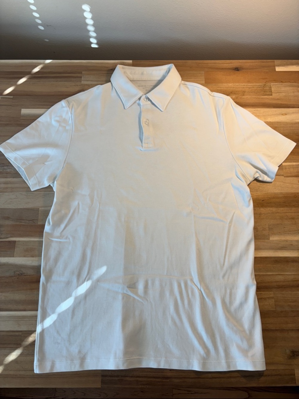 Charles Tyrwhitt White Short-Sleeve Polo